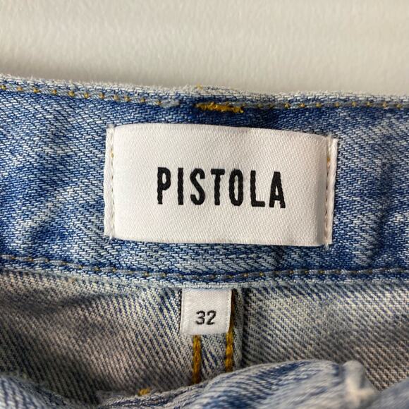 Pistola Charlie Distressed High Rise Straight Leg in Ruthless Size 32/14 $148 - Picture 7 of 9
